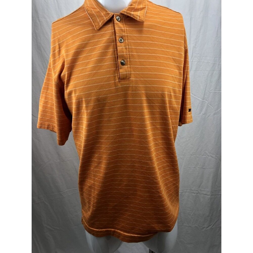 Tiger Woods Collection Nike Fit Dry Men Golf Polo Shirt Textured Orange Large L - Picture 2 of 8